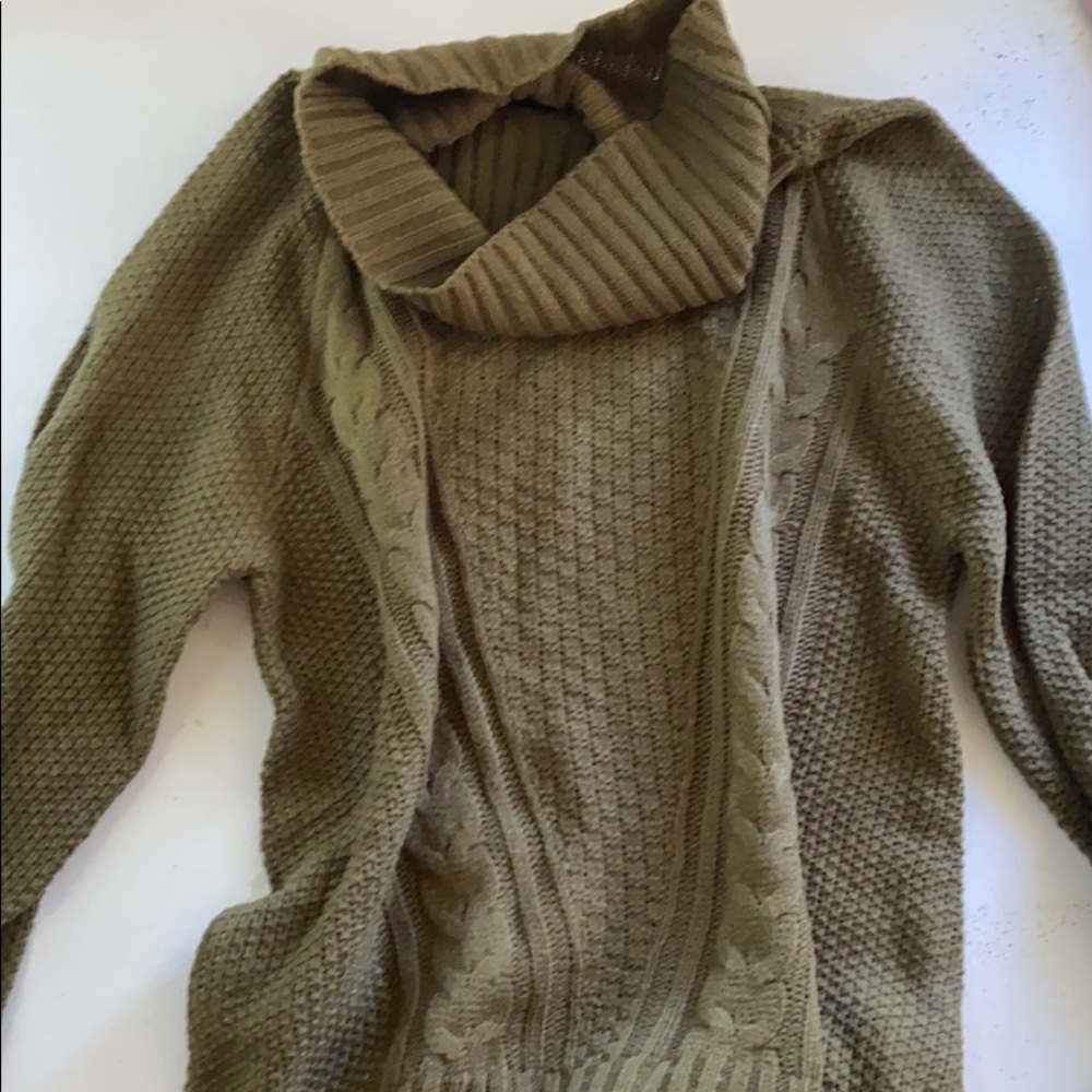Olive Green Charlotte Russe Cowl Neck Sweater
